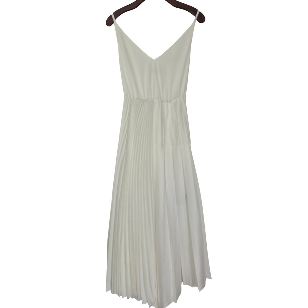 AllSaints Jax Dress Pleated Midi Sleeveless Women Small White NWOT